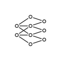 ai neural networks tech concept minimal outline vector image