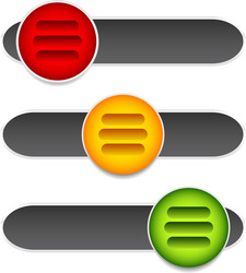 horizontal sliders adjust bars 3 state buttons vector