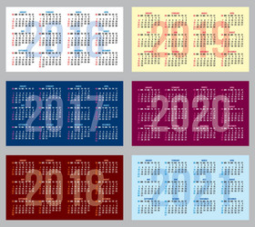 set of patterns with calendars different vector