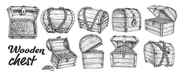 Treasure Chest Open Closed Vector Images (over 850)