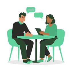 design for business meeting interview in progress vector image