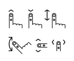 scroll through the touchscreen hand with index vector image