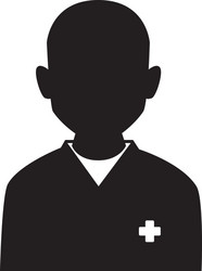 Silhouette icon staff medical service isolated vector