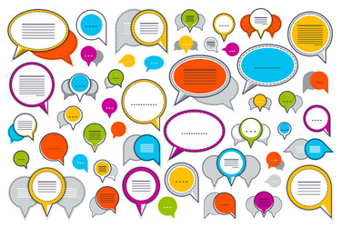 A lot diversity speech bubbles set different vector