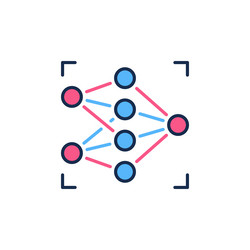 Ai neural network concept creative colored icon Vector Image