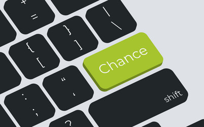 Chance button on computer keyboard key simple vector