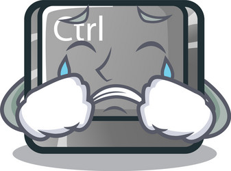 crying character ctrl button attached on computer vector image