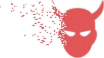 daemon head dissolved pixel icon vector