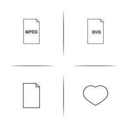 files and folders sign simple linear icon vector image