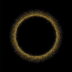 gold circle glitter frame golden confetti dots Vector Image
