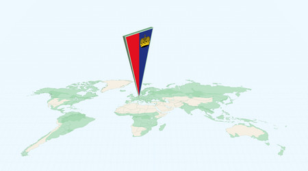 highlighted liechtenstein on global map with 3d vector image