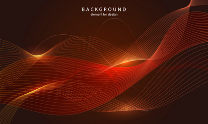 Abstract wave element with perspective mesh vector