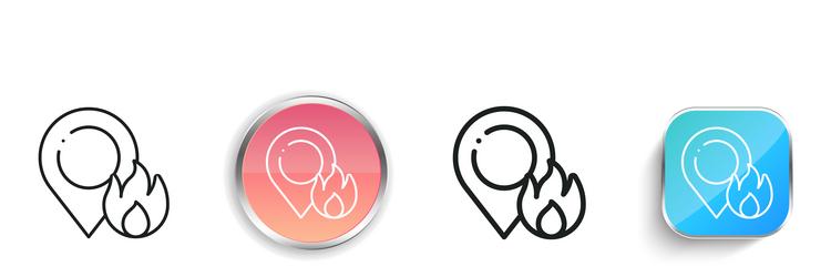 fire icon thin linear regular and button style vector image