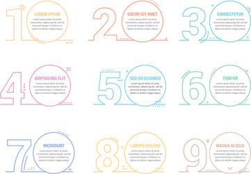 linear numbers with place for your text vector image