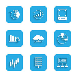 set network cloud connection server data vector image