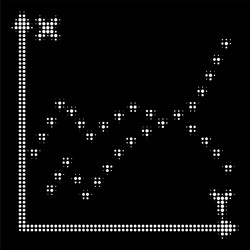 white halftone dotted functions plot icon vector image