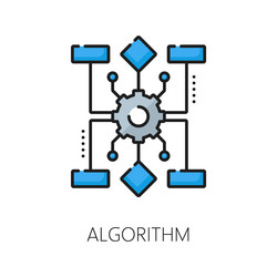 ai algorithm machine learning technology line icon vector image