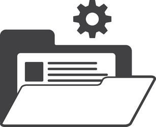 Document folder and cogs in minimal style vector