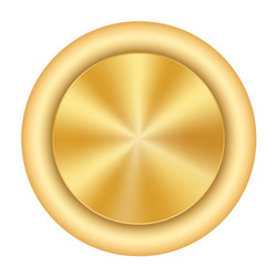 Realistic gold button Royalty Free Vector Image