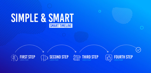 Journey path bitcoin think and face id icons set vector