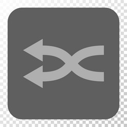 shuffle arrows left rounded square button vector image
