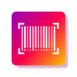 white barcode icon isolated on background vector