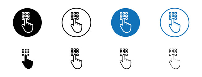 Code lock icon set security keypad entry symbol vector