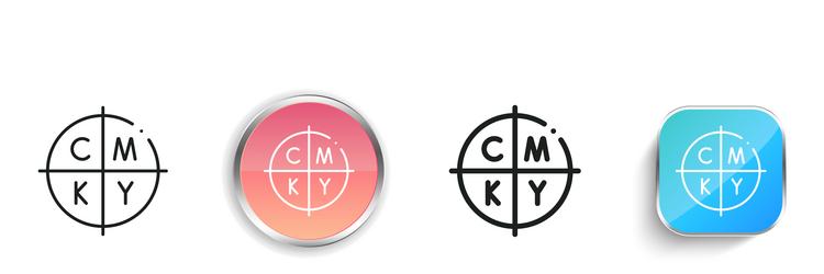 colour icon thin linear regular and button style vector image