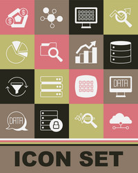 set network cloud connection data analysis vector image