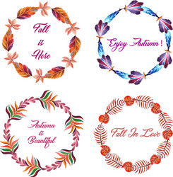 Set of isolated autumn frames Royalty Free Vector Image