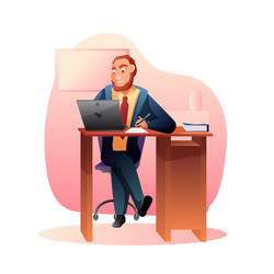 worker in office flat vector