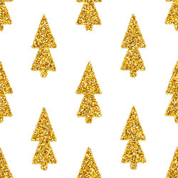 Christmas tree gold glitter background eps Vector Image