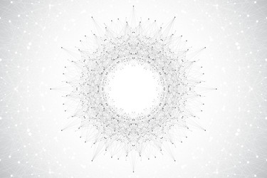 geometric abstract round form with connected line vector image