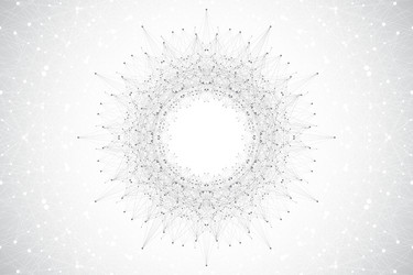 Geometric abstract round form with connected line vector