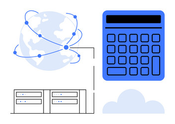global data networking with cloud integration vector image