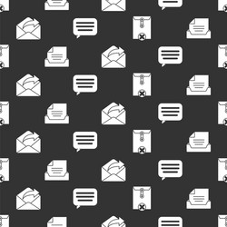 set delete envelope drawer with document vector image
