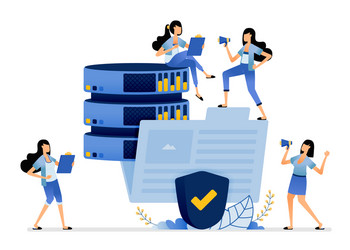 Big data database organized in folders protected vector