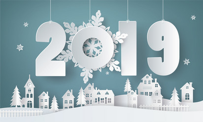 Happy new year and winter season vector