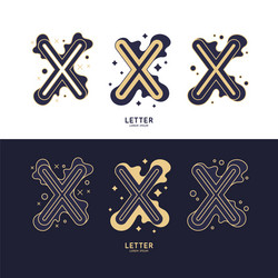 letter x latin alphabet display vector