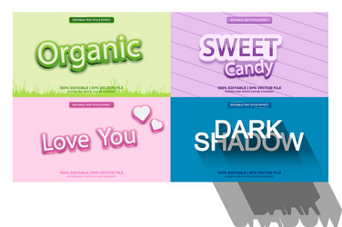 set of editable text effect design bundle vector image