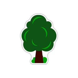 set of labels with shadow tree icon vector image