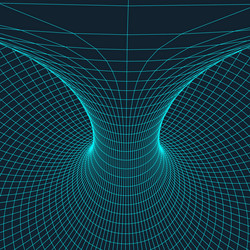 wireframe torus with connected lines and dots vector image