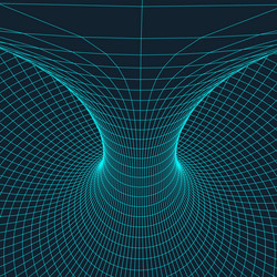 wireframe torus with connected lines and dots vector