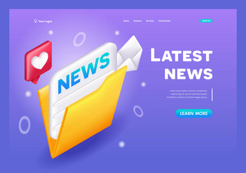 3d isometric cartoonicon of the news newspaper vector