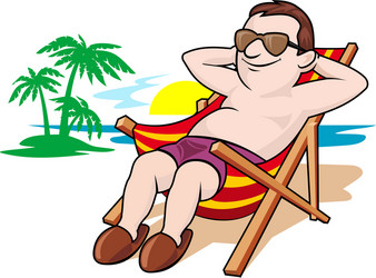 Beautiful leisure on beach vector