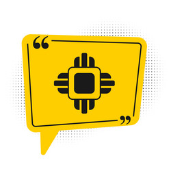 black computer processor with microcircuits cpu vector image