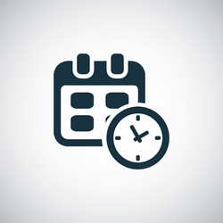 calendar time icon for web and ui on white vector image