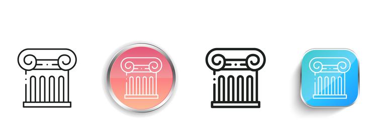 column icon thin linear regular and button style vector image