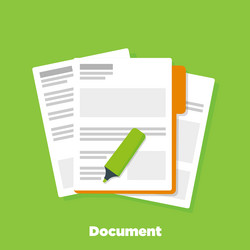 Document papers or data flat icon vector