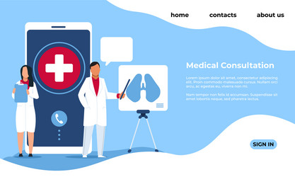 medical consultation landing page web service vector